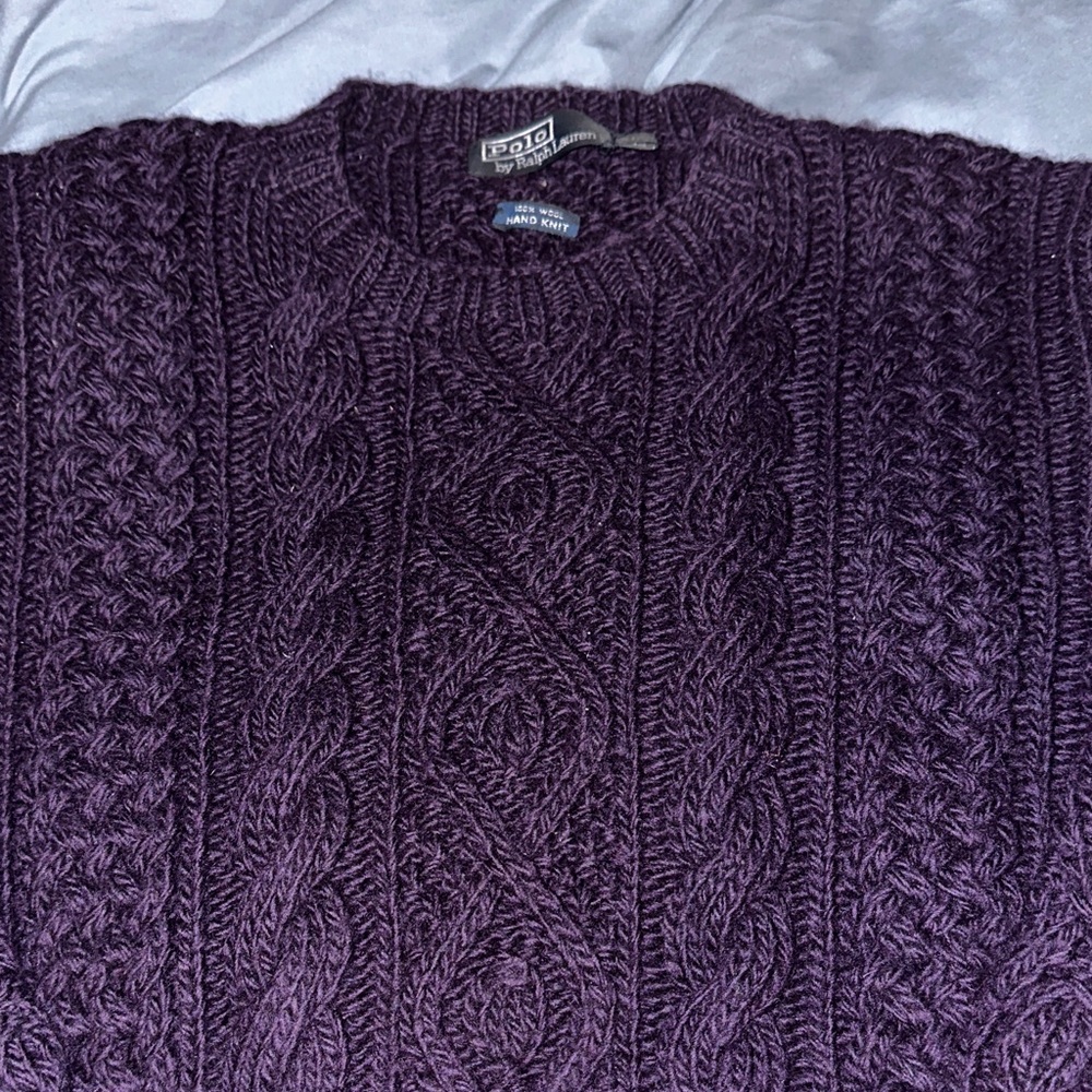 Polo by Ralph Lauren Rich Purple Cable Knit Sweater